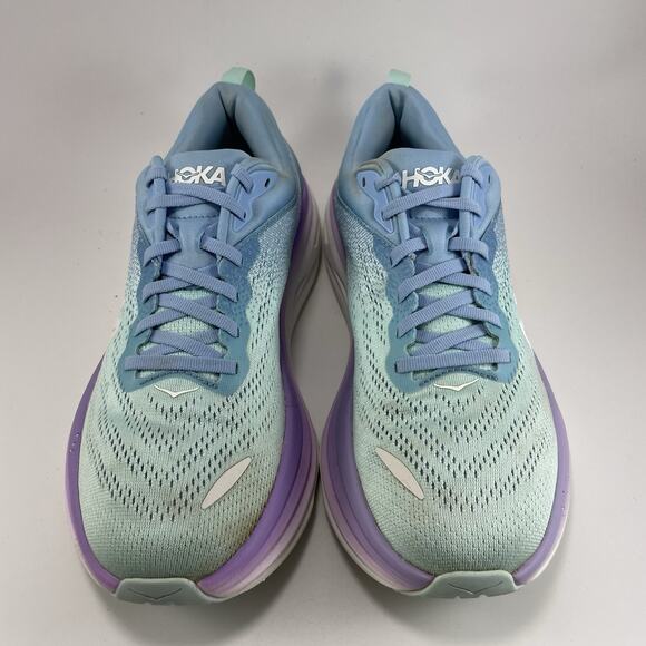Hoka One One Bondi 8 Running Shoes Womens Size 9.5 B Airy Blue Purple Athletic - Picture 9 of 9